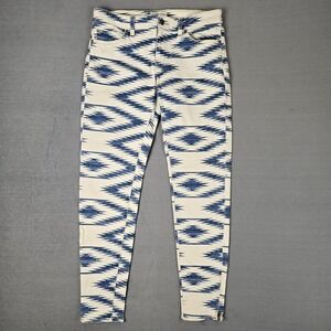 Denim & Supply Ralph Lauren Jeans Womens 29 Skinny Aztec Blue White Southwestern